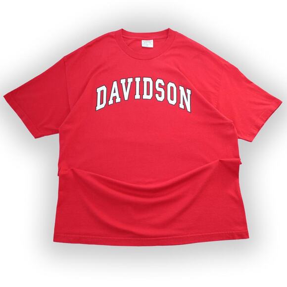 Vintage 90's Red Davidson college graphic tee - Picture 1 of 7